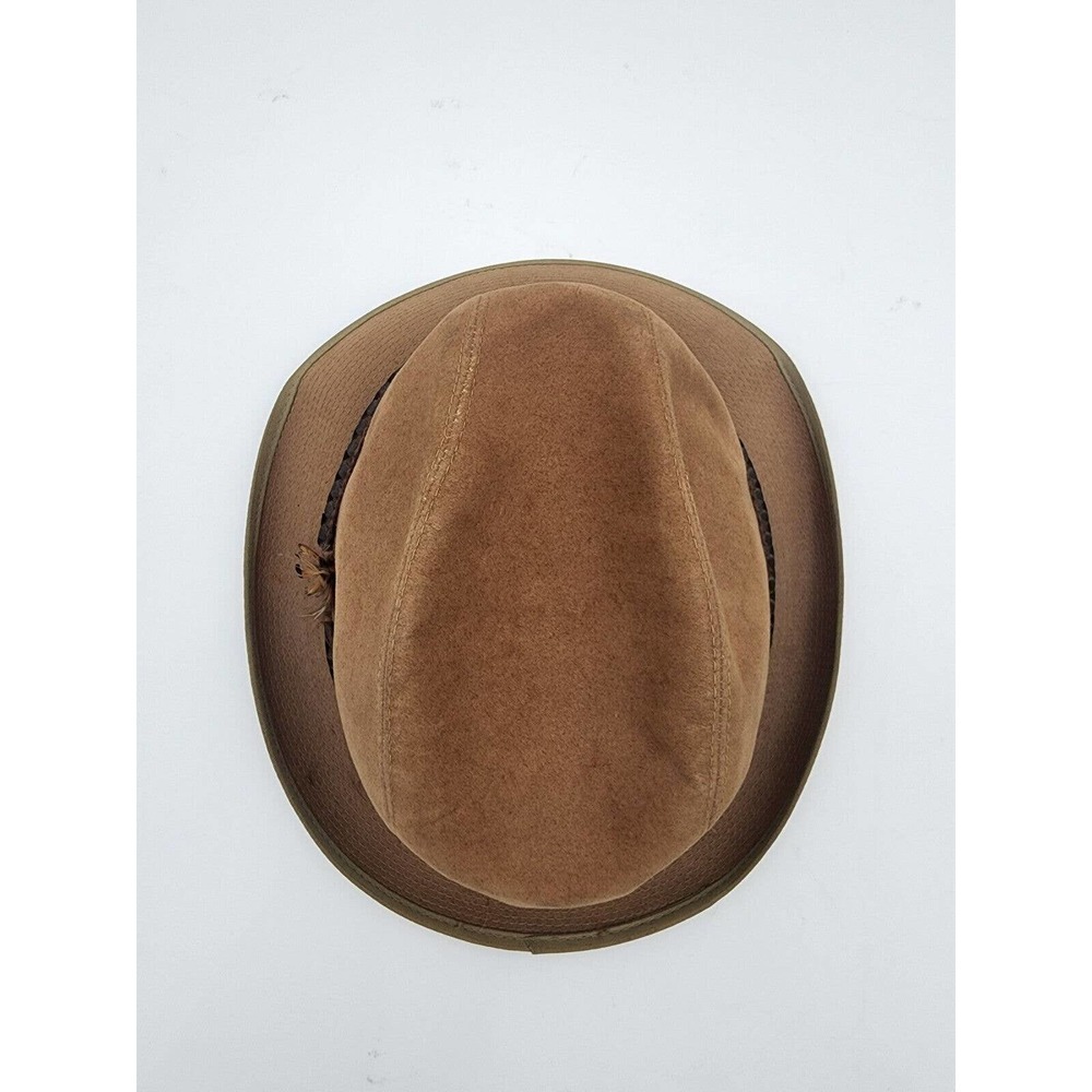 Vintage United Hatters Cap & Millinery Felt Fedora Feather Hat 7 1/12 - Picture 5 of 12